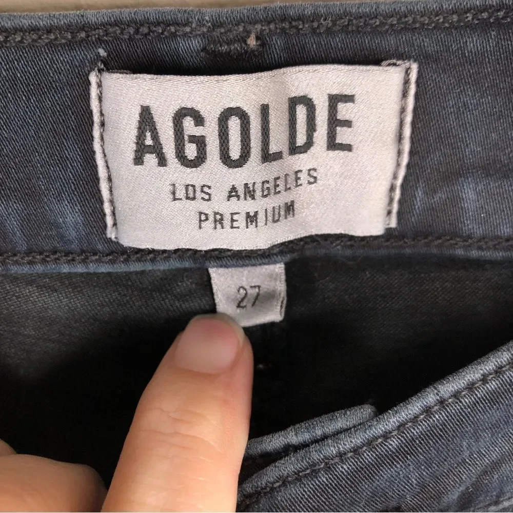 AGOLDE Sophie High Rise Skinny Jeans Ruthless Black Denim Size 27